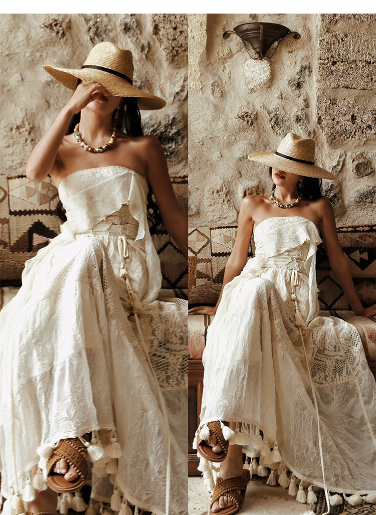 TIYIHAILEY Long Maxi Skirt for Women, Lace Tassels Skirts, High Quality, Spring, Summer, Two Way To Wear New Fashion, 2025