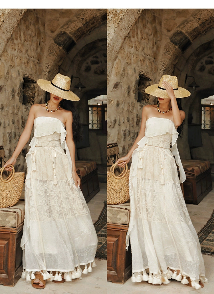 TIYIHAILEY Long Maxi Skirt for Women, Lace Tassels Skirts, High Quality, Spring, Summer, Two Way To Wear New Fashion, 2025