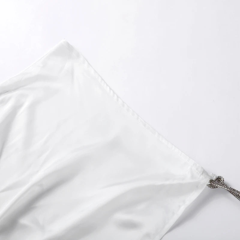 Sexy 3D Flower Vest Skirt Sets Women Slim Sequin Lace Up Crop Tops High Split Long Skirts 2025 Summer Lady Vacation Outfits