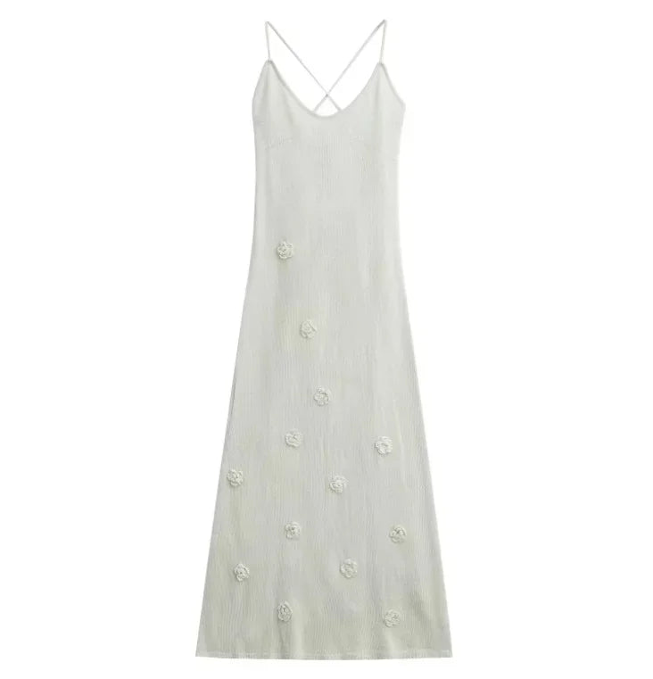 Women's Knit Embroidered Tank Dress Sleeveless Speed Selling Best Seller Fashionable European American Style Clothing