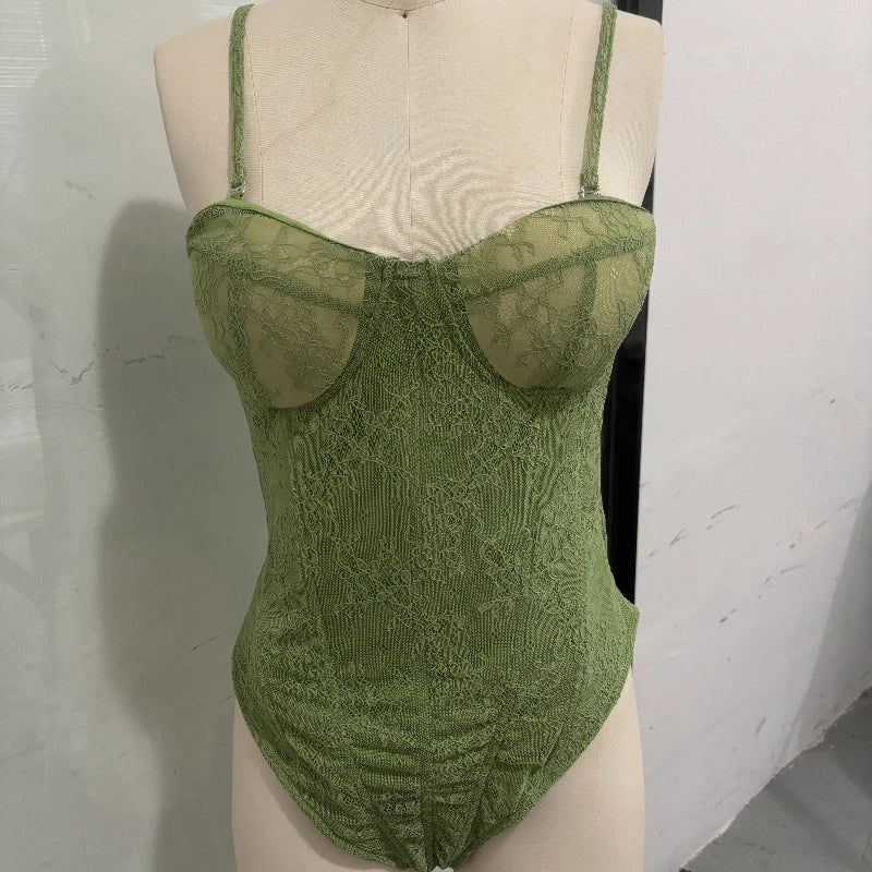 Elegant Lace Fishbone Top Long Skirt Set Women Sexy Perspective Corset Sling Tops Hip Package Skirts Sets Lady Chic Party Street