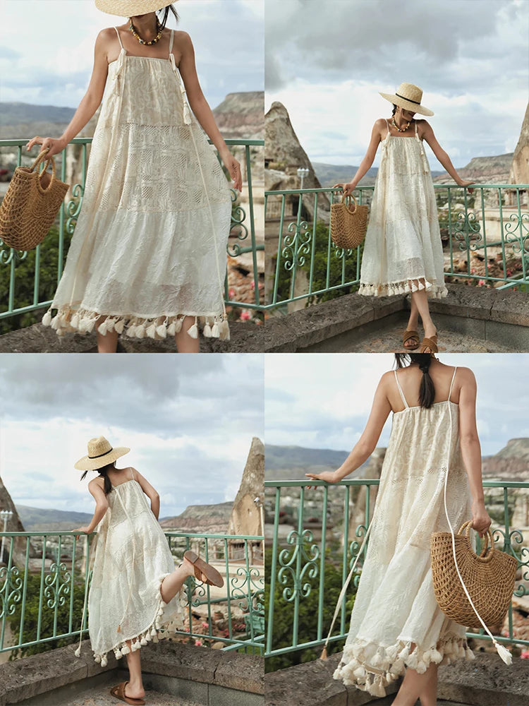 TIYIHAILEY Long Maxi Skirt for Women, Lace Tassels Skirts, High Quality, Spring, Summer, Two Way To Wear New Fashion, 2025