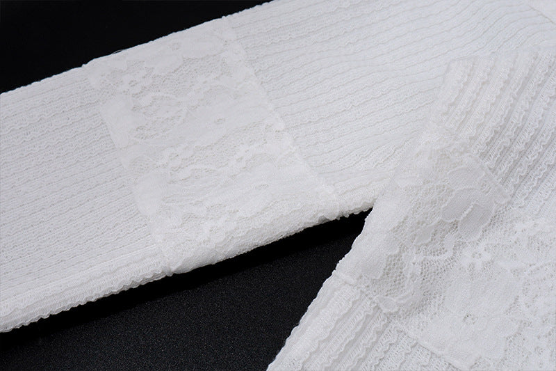 Imcute Sheer Silky Women 2 Piece Set Lace-Up Tassel Flared Sleeve Crop Top+Sexy Low-Waist Tierred Skirt Party Street Outfits