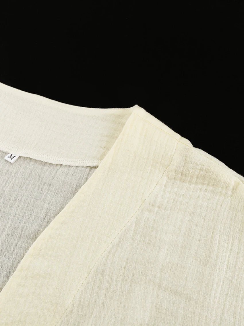 Marthaqiqi Cotton Ladies Nightgown Lace Up Robe Long Sleeve Nightwear Long Sleeve Bathrobe Mid-Calf Dress Home Clothes For Women