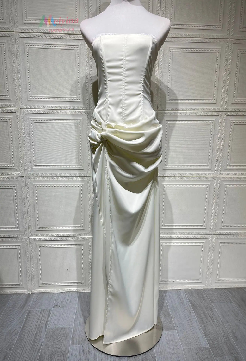 Elegant Solid Pleated Women Sleeveless Cheat Wrapped Off Shoulder High Slit Slim Dress New Summer Holiday Wear