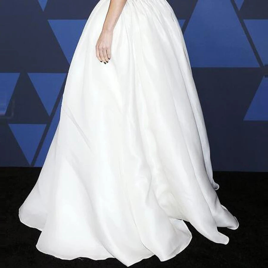 White Long Satin Skirt Korean Fashion High Waist Skirt For Women Autuam Spring Adult Bottom Wear  Custom Made faldas