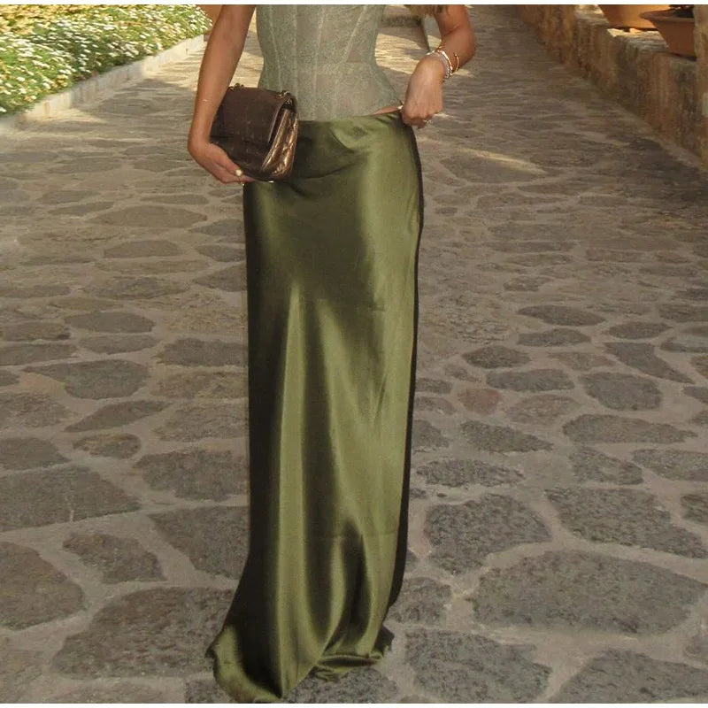 Elegant Lace Fishbone Top Long Skirt Set Women Sexy Perspective Corset Sling Tops Hip Package Skirts Sets Lady Chic Party Street