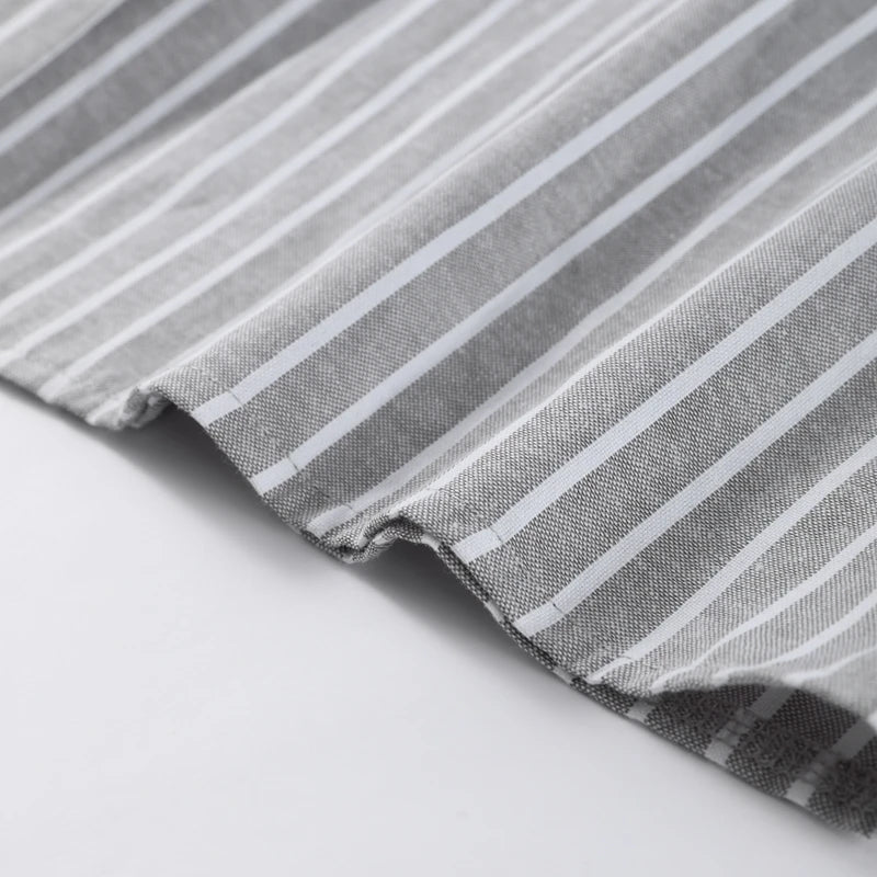 Casual Striped Lace Up Women Shorts Suits Lapel Half Sleeve Single Breasted Shirt Wide Leg Shorts 2025 Summer New Chic Lady Sets