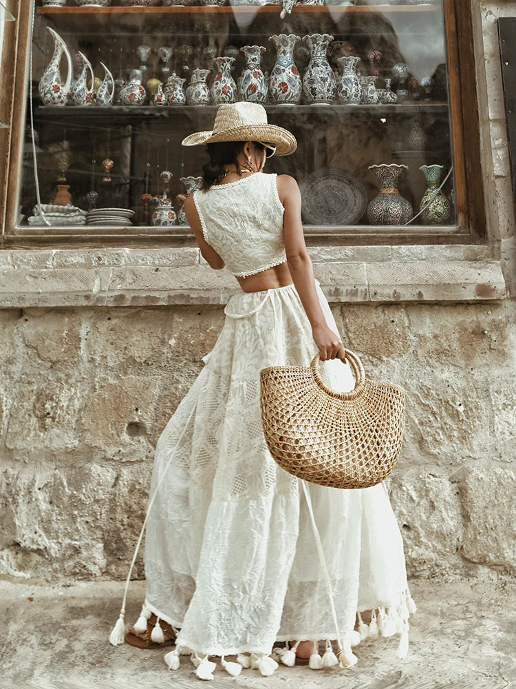 TIYIHAILEY Long Maxi Skirt for Women, Lace Tassels Skirts, High Quality, Spring, Summer, Two Way To Wear New Fashion, 2025